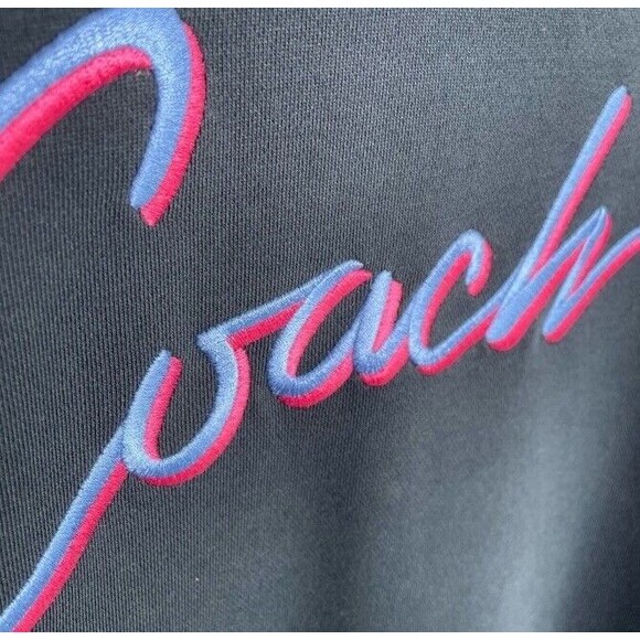 Coach Limited Edition Navy Airbrush Embroidered Crew Terry Sweatshirt Boxy XS - Picture 3 of 9